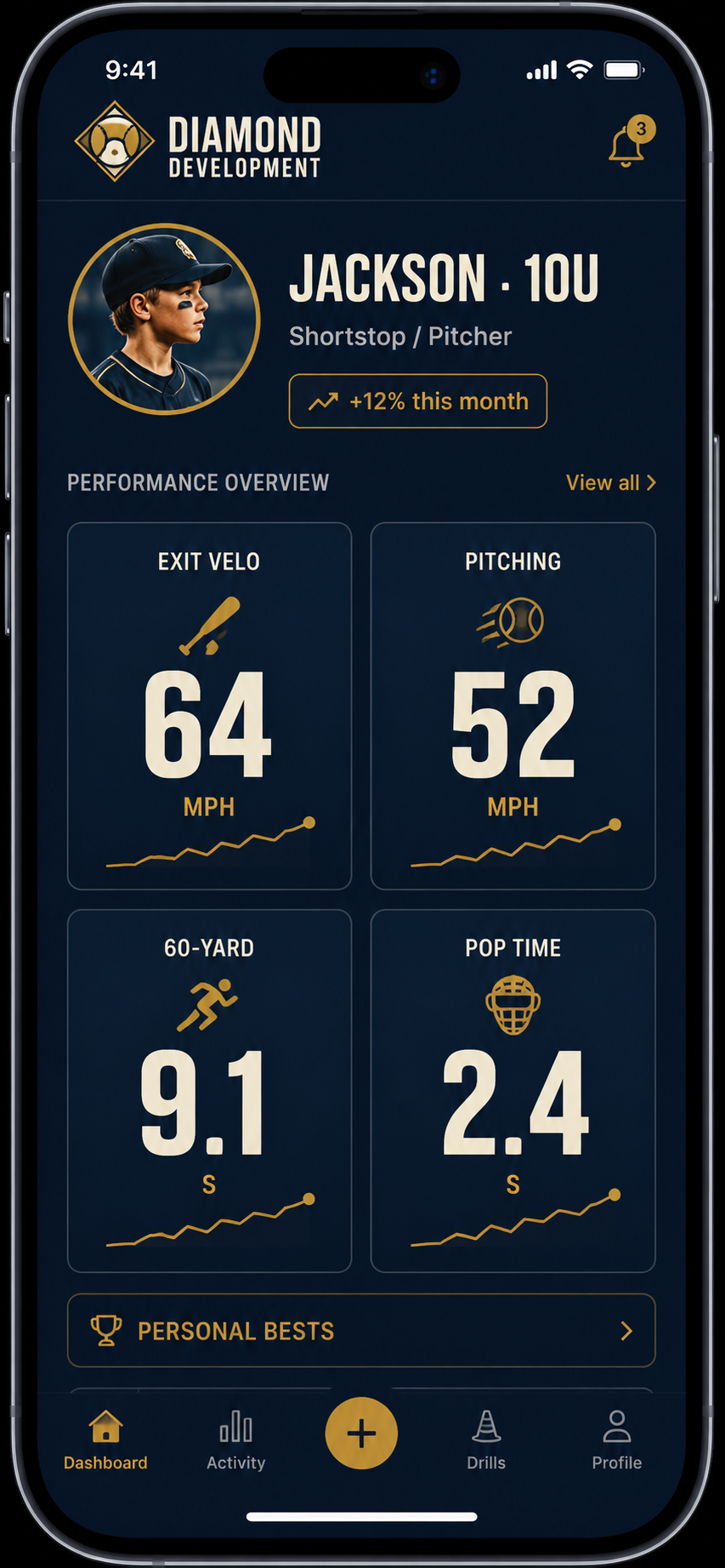 Diamond Development Dashboard screen